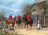 Heywood Hardy A Halt at the Inn painting